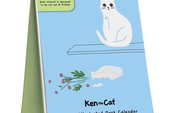 Ken the Cat Easel Desk Calendar 2027