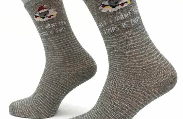 All I Want For Xmas Is Ewe! Socks - Size 4 - 8
