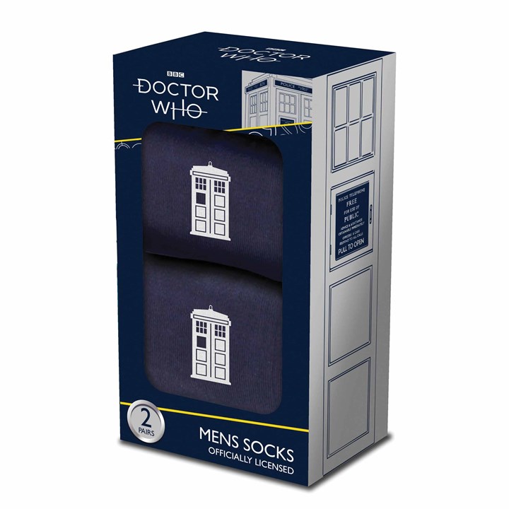 Doctor Who, Tardis Boxed Socks Set – Size  7 – 11
