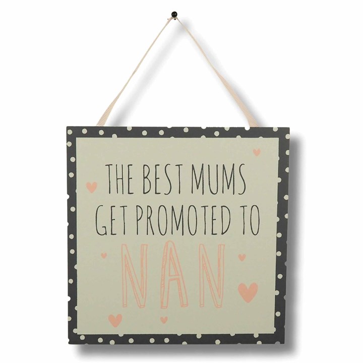 The Best Mums Get Promoted to Nan – Hanging Plaque