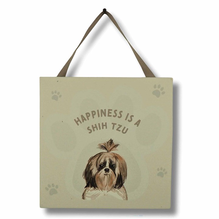 Happiness is a Shih Tzu – Hanging Plaque