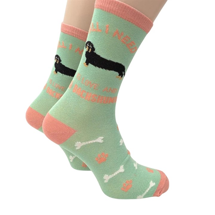 All I Need is Love and a Dachshund Socks – Size 4 – 8
