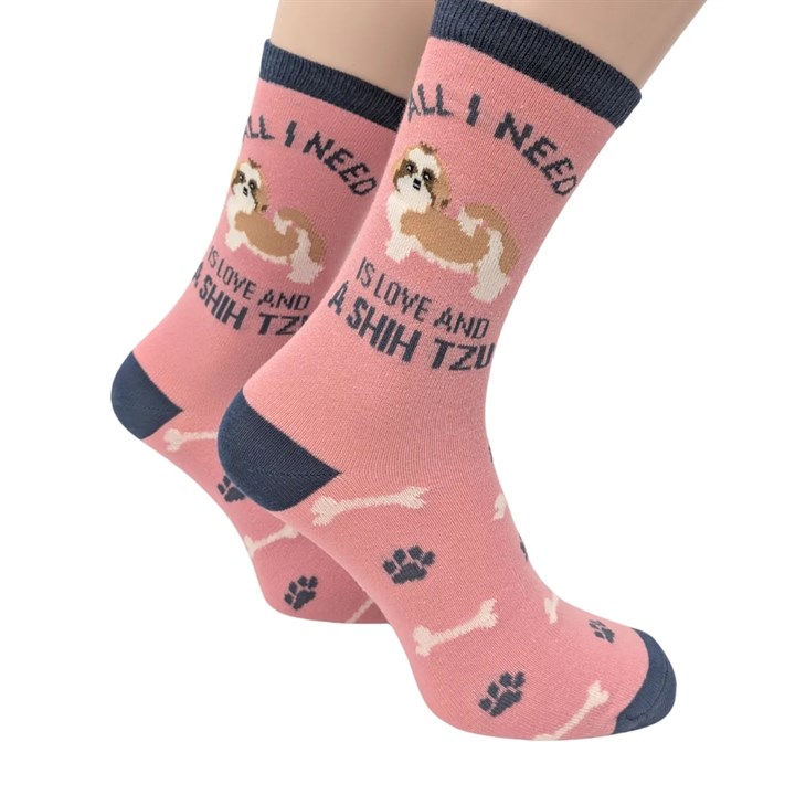 All I Need is Love and a Shih Tzu Socks – Size 4 – 8