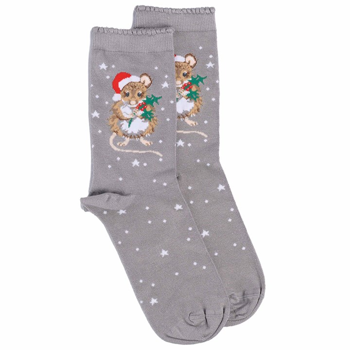 Wrendale Designs, Christmouse Socks – Size 4 – 7