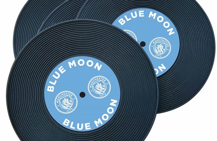 Manchester City FC 4 Pack Record Coasters