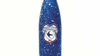Cardiff City FC Paint Splatter Water Bottle