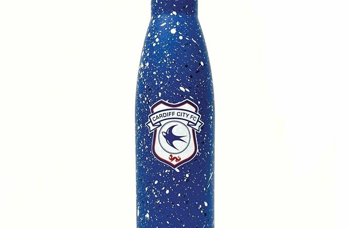 Cardiff City FC Paint Splatter Water Bottle