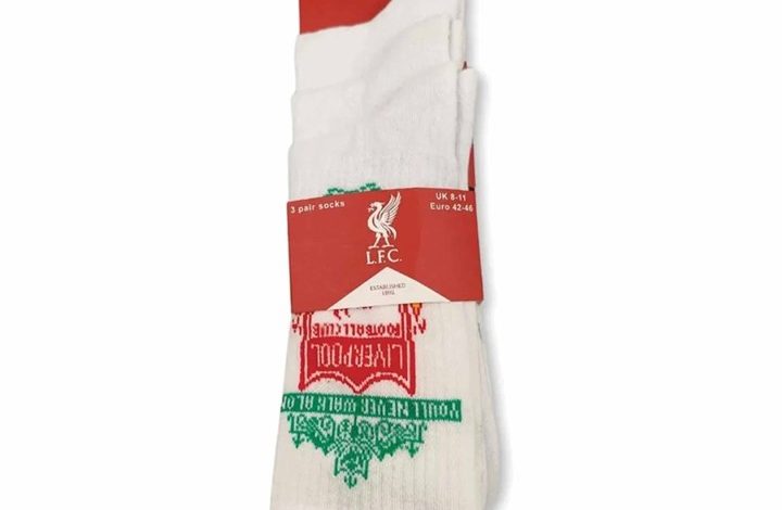 Liverpool FC 3 Pack Sports Socks - Size 8 - 11