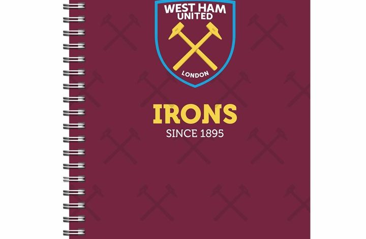 West Ham United FC Spiral Crest A5 Notebook