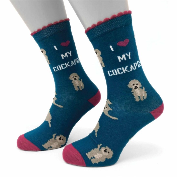 I Heart My Cockapoo Socks – Size 4 – 8