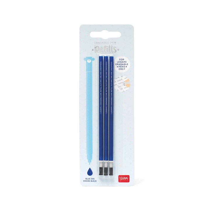 Erasable Set of 3 Blue Pen Refills