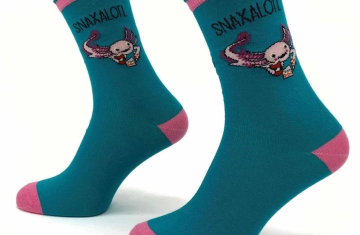 Snaxalotl Socks - Size 4 - 8