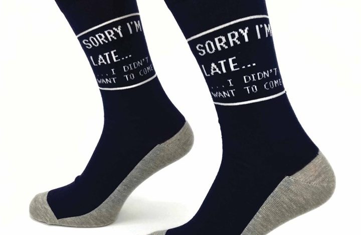 Sorry Im Late Socks - Size 7 - 11