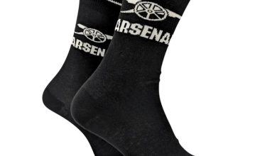 Arsenal FC Cannon Black & White Socks - Size 7 - 11