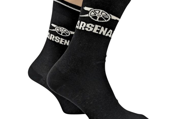 Arsenal FC Cannon Black & White Socks - Size 7 - 11