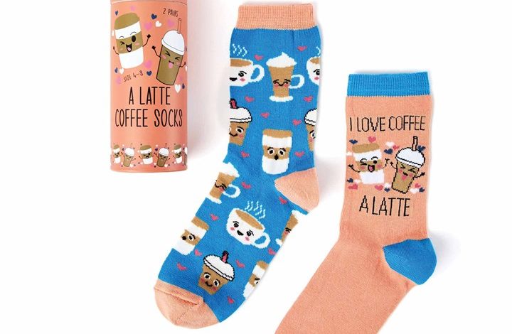 I Love Coffee A-Latte Socks - Size 4 - 8