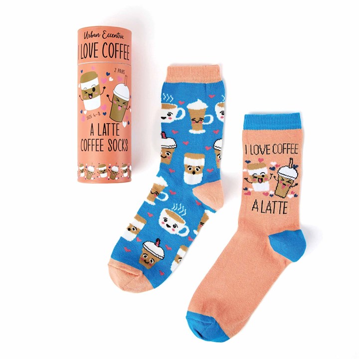 I Love Coffee A-Latte Socks – Size 4 – 8