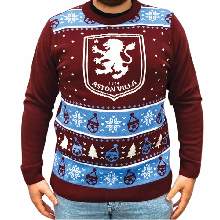 Aston Villa FC Christmas Jumper New Crest