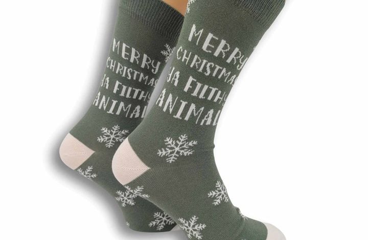 Merry Christmas Ya Filthy Animal Socks - Size 7 - 11
