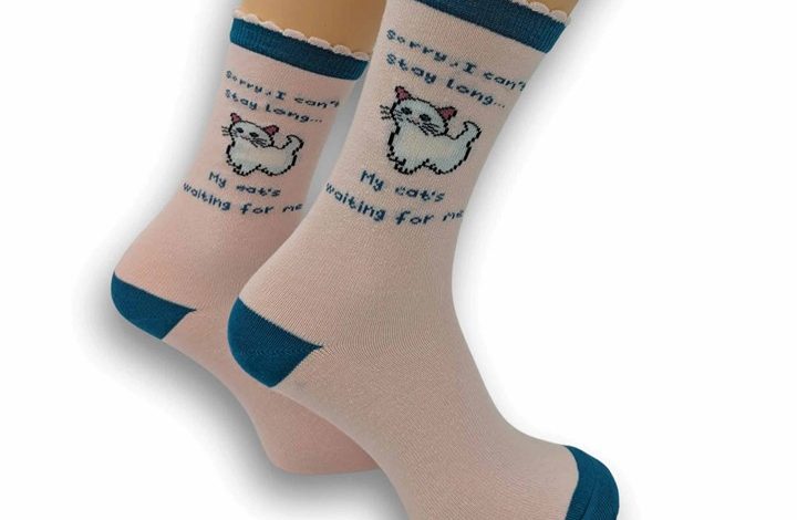 My Cat's Waiting for Me Socks - Size 4 - 8