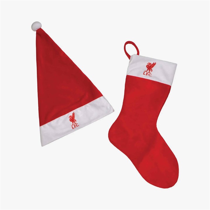 Liverpool FC Felt Santa Hat & Stocking Tree Ornament Set