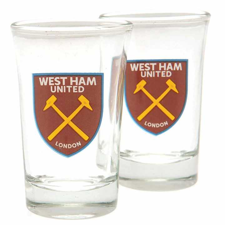 West Ham United FC 2 Pack Shot Glasses