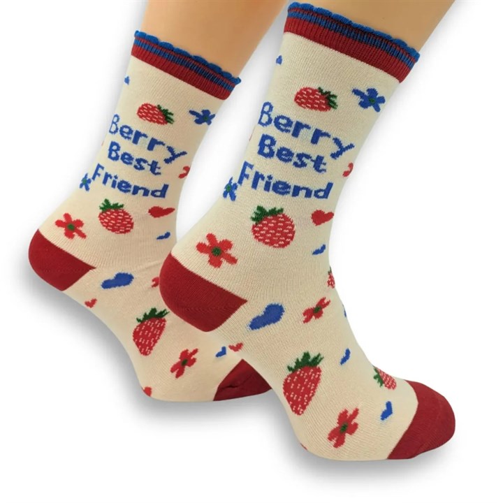 Berry Best Friend Socks – Size 4 – 8