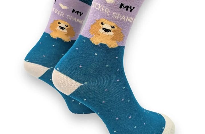 I Heart My Cocker Spaniel Socks - Size 4 - 8