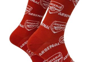 Arsenal FC Print Red Socks - Size 7 - 11