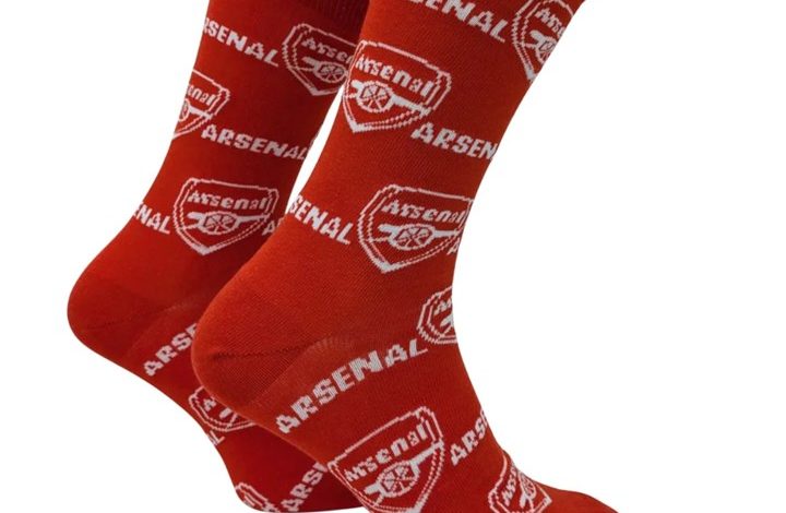 Arsenal FC Print Red Socks - Size 7 - 11