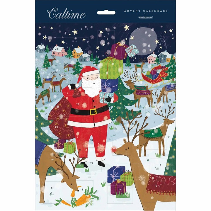 Father Christmas and Reindeer Traditional Advent Calendar
