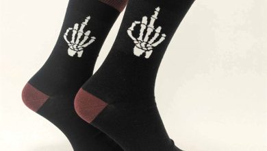 Skeleton Middle Finger Socks - Size 7 - 11