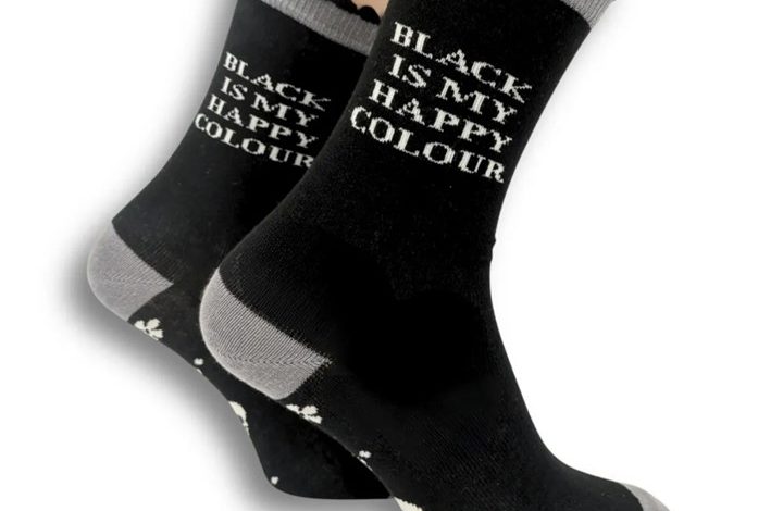 Black is my Happy Colour Socks - Size 4 - 8