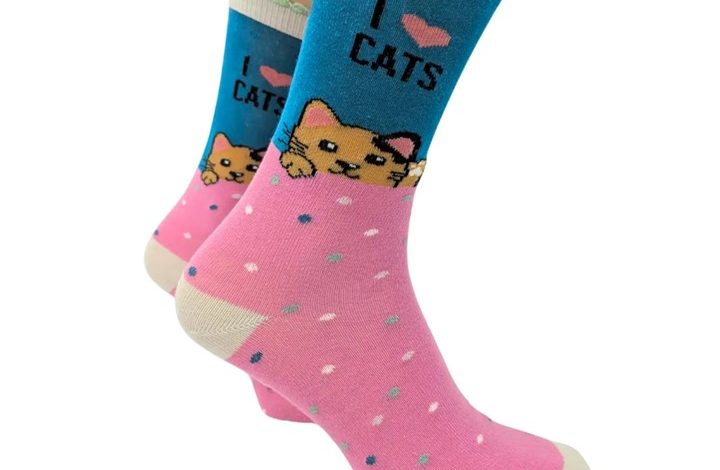 I Heart Cats Socks - Size 4 - 8
