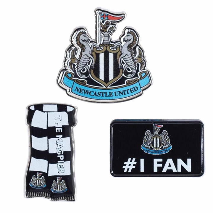 Newcastle United FC Set of 3 Pin Badges