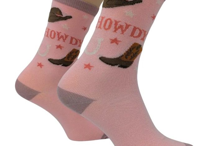 Howdy Cowgirl Socks - Size 4 - 8
