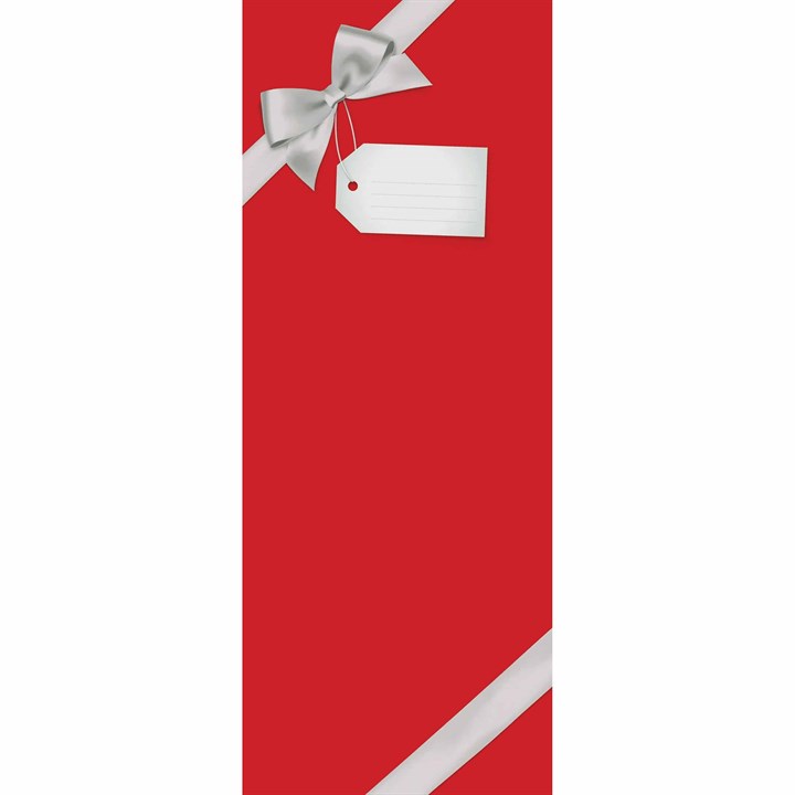 Red With Silver Bow Slim Calendar Gift Wrap Envelope