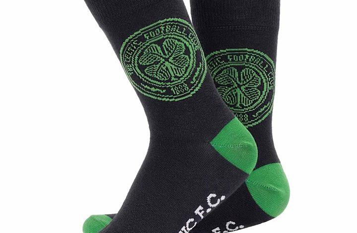 Celtic FC Crest Black Socks - Size 7 - 11