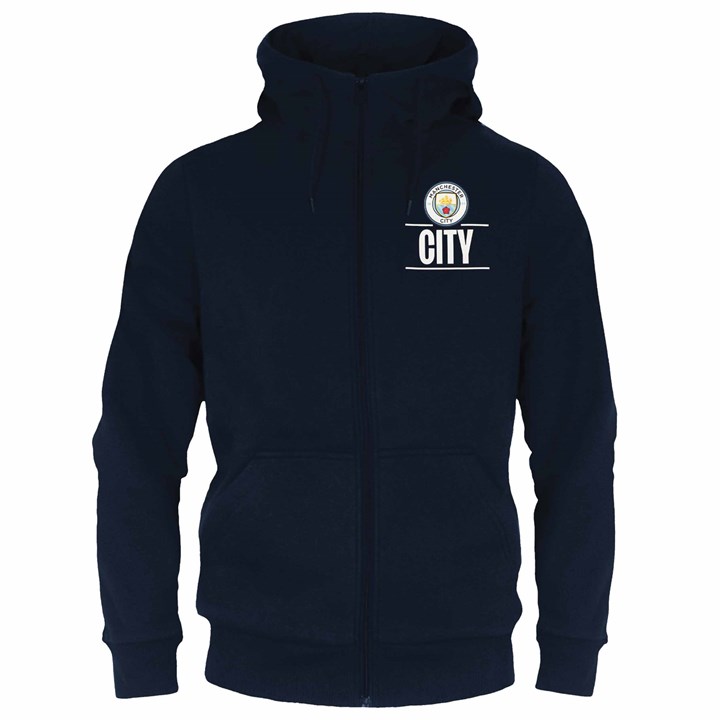 Manchester City FC Adult Navy Zip Hoodie Small