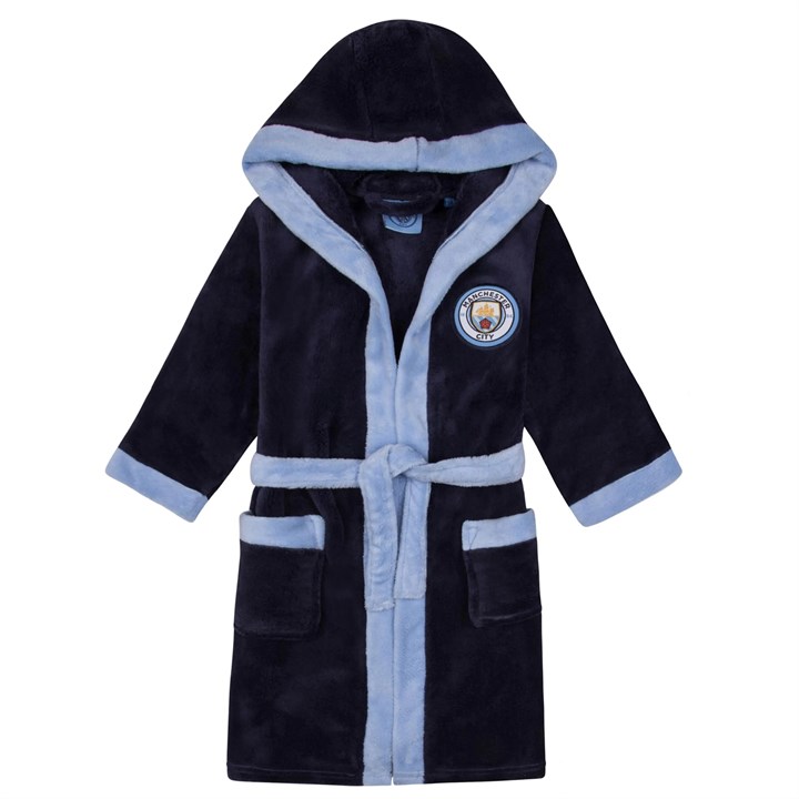 Manchester City FC Kids Navy Hooded Dressing Gown 5 – 6 Years
