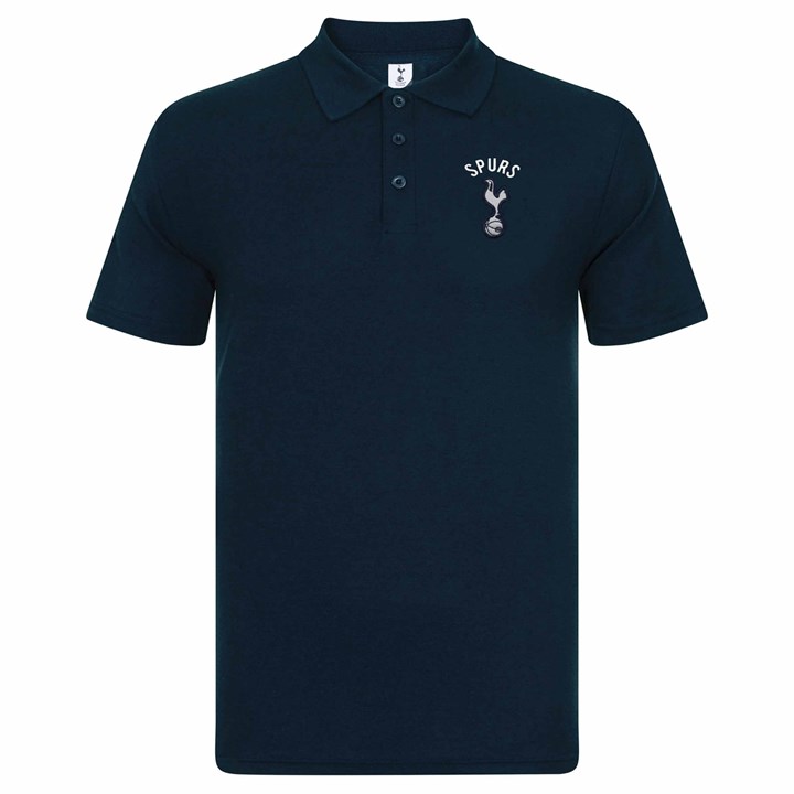 Tottenham Hotspur FC Adult Navy Crest Polo T-Shirt Small