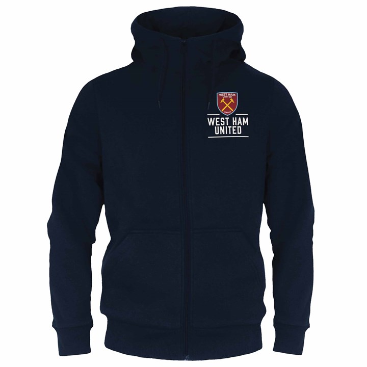 West Ham United FC Adult Navy Zip Hoodie Large