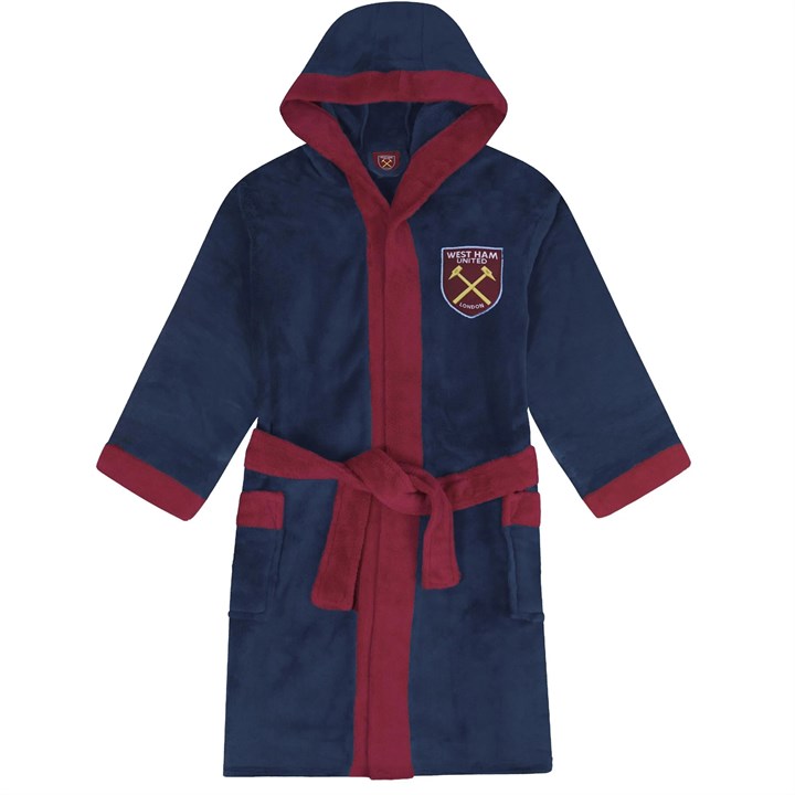 West Ham United FC Kids Hooded Dressing Gown 3 – 4 Years