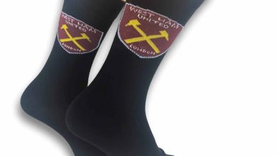 West Ham United FC Black Crest Socks - Size 7 - 11
