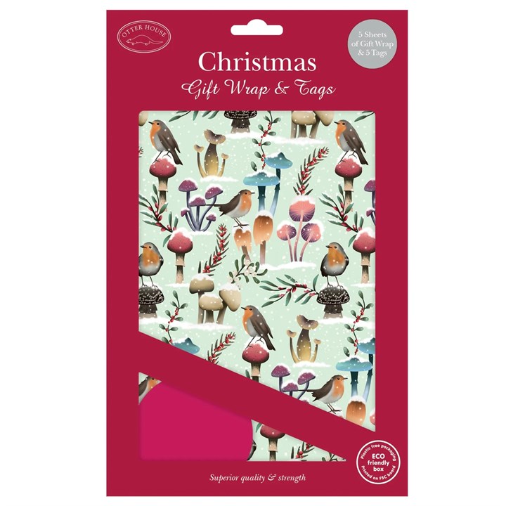 Merry Mushrooms Christmas Gift Wrap & Tags