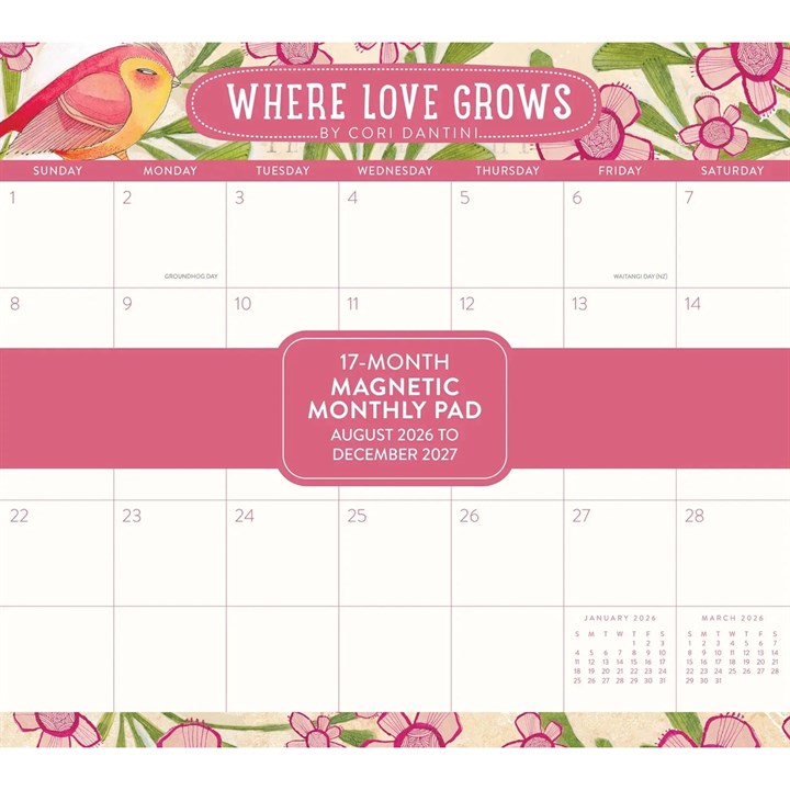 Where Love Grows Magnetic Pad 2026 – 2027