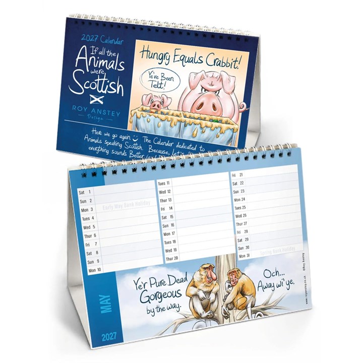 Roy Anstey, If All Animals Were Scottish Easel Desk Calendar 2027
