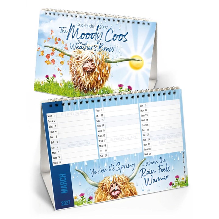 Roy Anstey, Moody Coos Easel Desk Calendar 2027