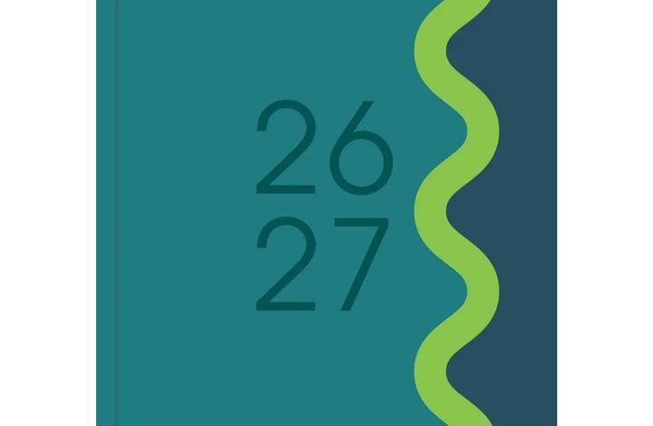 Green Vibrant Academic Day To View A5 Diary 2026 - 2027