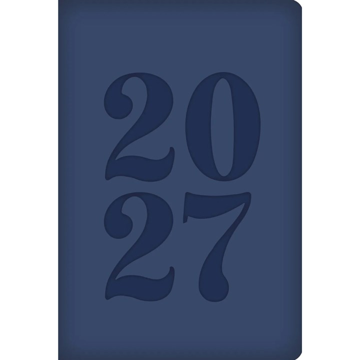 Blue Embossed Pocket Diary 2027